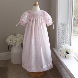 Pink Smocked Dress 100% Cotton Boutique Bishop Spring Portrait Size 5/6 PERFECT